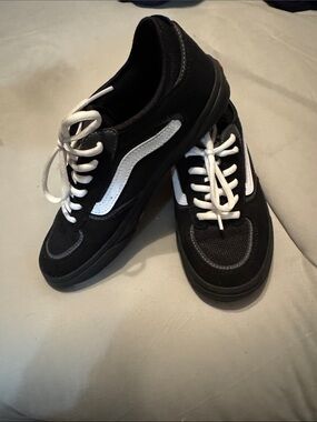 Vans Rowley Black Low-Top Sneakers with White Stripe